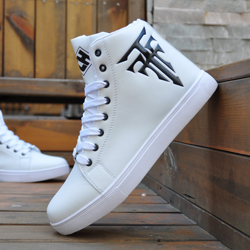 Sarah Express Men's High Top Graphic Print Sneakers White