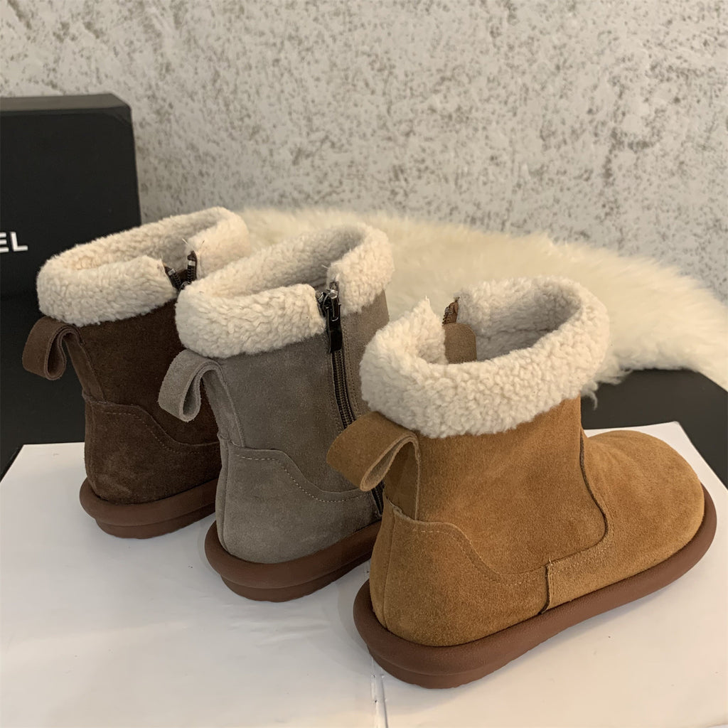 Sarah Express Women's Retro Furry Ankle Boots