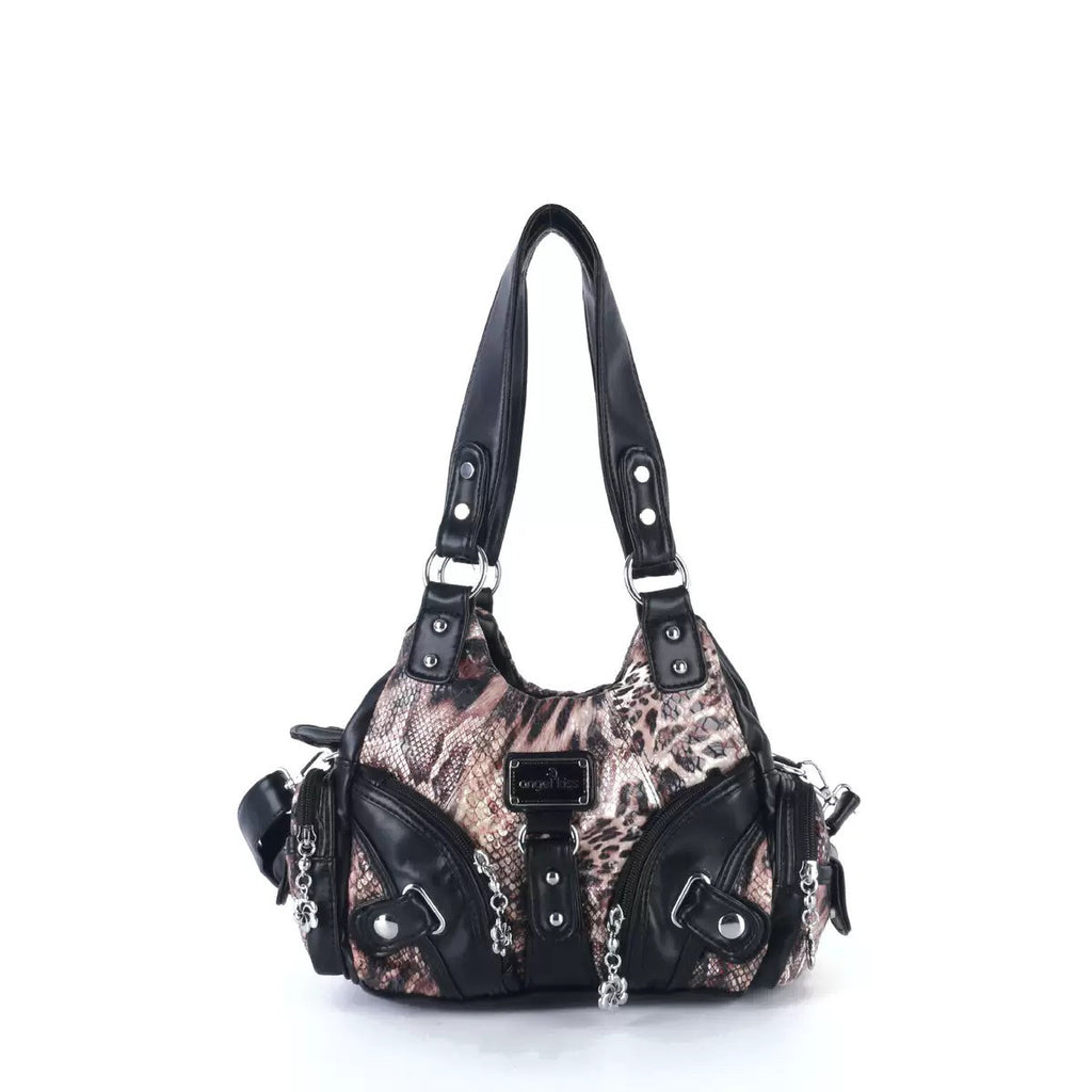 Sarah Express Leopard Print One-Shoulder Crossbody Bag Antique Finish Brown