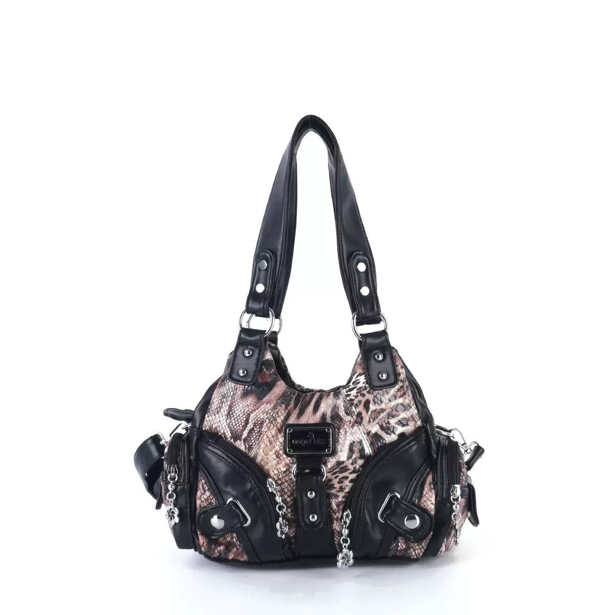 Sarah Express Leopard Print One-Shoulder Crossbody Bag Antique Finish Brown