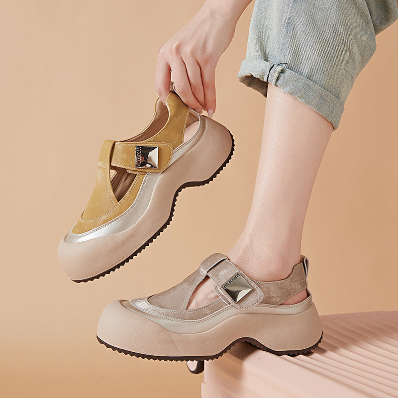 Sarah Express Hollowed-out Breathable Platform Sneakers