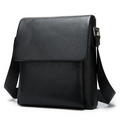 Sarah Express Structured Cowhide Leather Shoulder Bag Black