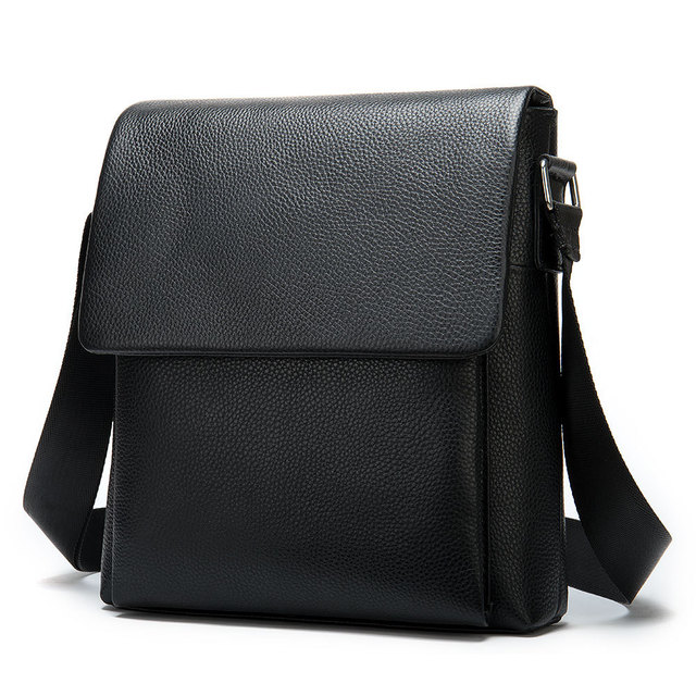 Sarah Express Structured Cowhide Leather Shoulder Bag Black