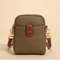 Sarah Express Lychee Pattern Small Leather Crossbody Bag Khaki
