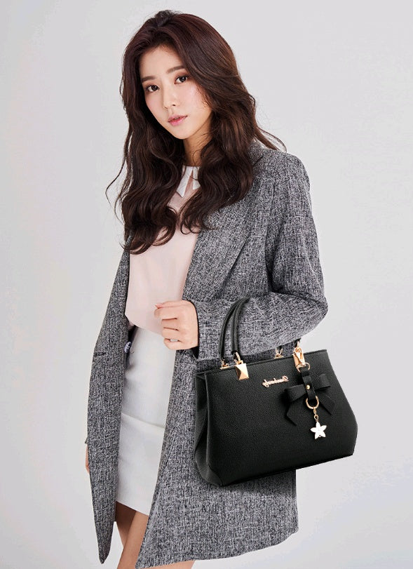Sarah Express Structured Bow Accent Messenger Handbag