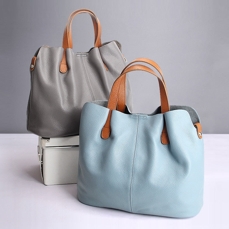Sarah Express Structured Leather Tote Shoulder Bag