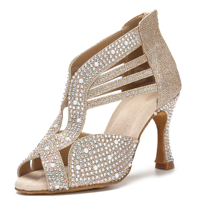 Sarah Express Crystal Embellished Latin Dance Heels