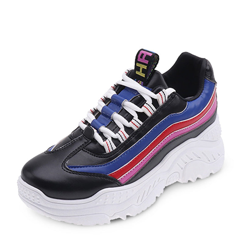 Sarah Express Thick Soled Student Dad Sneakers Black