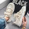 Sarah Express Men's Casual Carved Wing Pattern Sneakers Beige