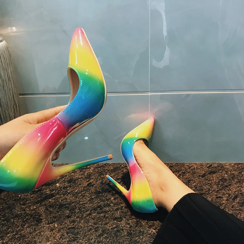 Sarah Express Rainbow Gradient Pointed Toe Stiletto Heels