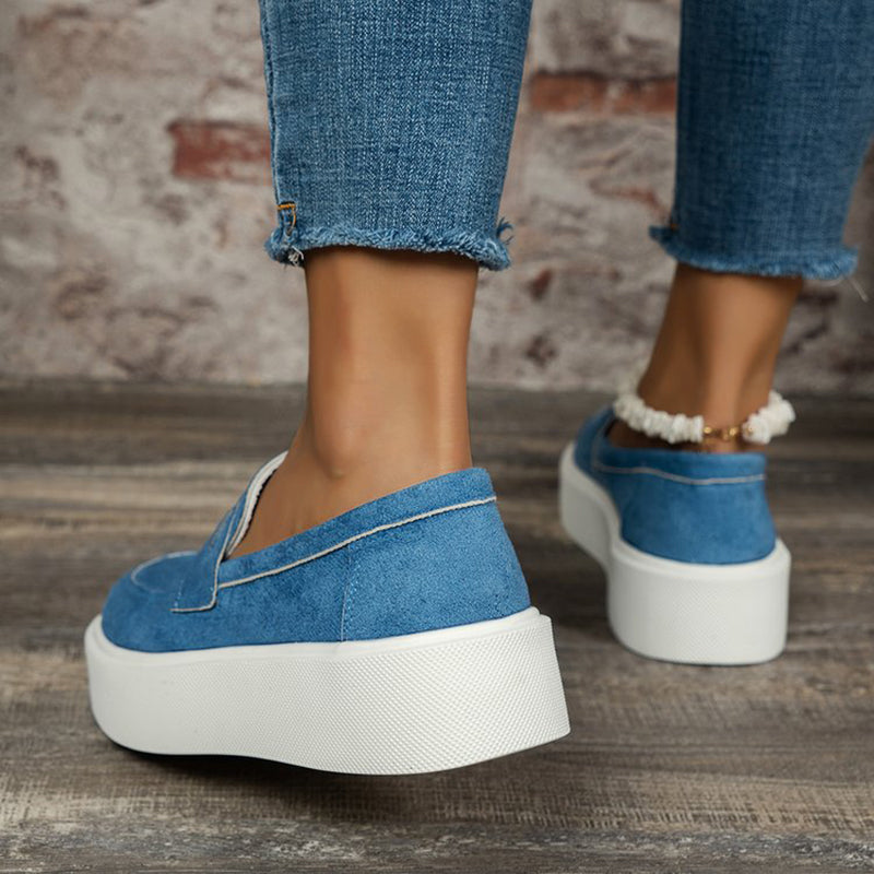 Sarah Express Platform Slip-On Canvas Walking Shoes