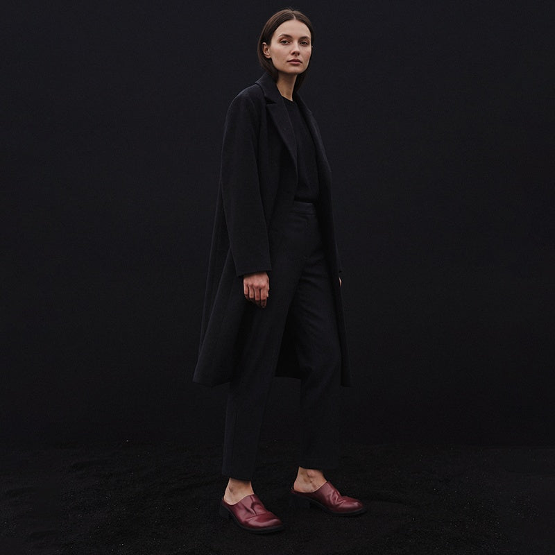 Sarah Express Washed Cowhide Leather Mule Slides