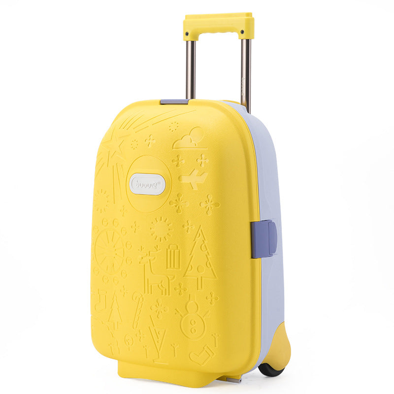 Sarah Express 16-Inch Cartoon Print Travel Suitcase Yellow 16 Inches