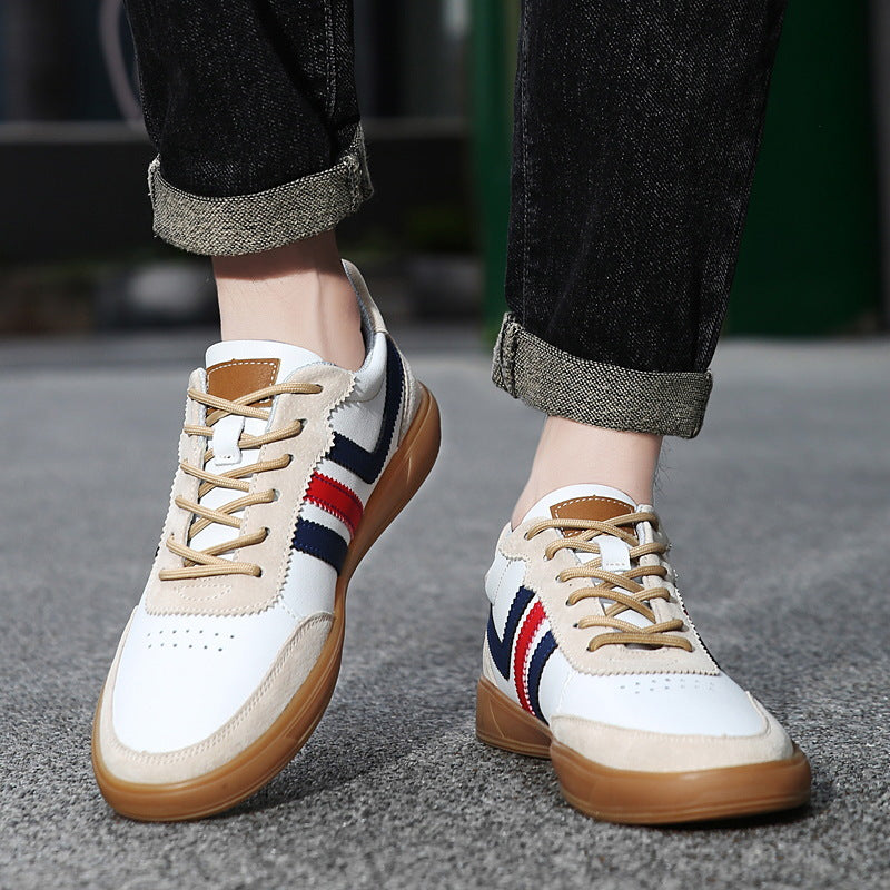 Sarah Express Men's Leather Height-Boosting Casual Sneakers