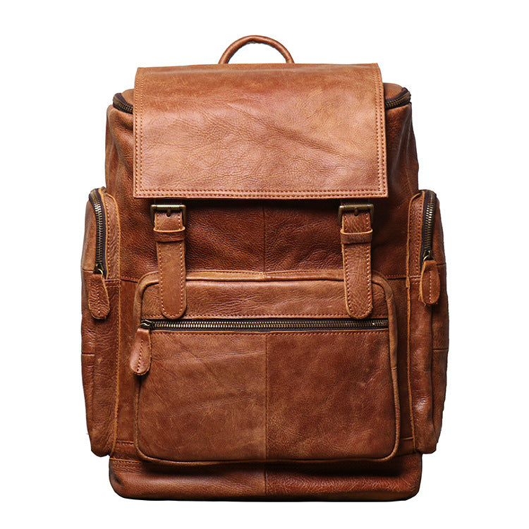 Sarah Express Retro Genuine Leather Men's Travel Backpack