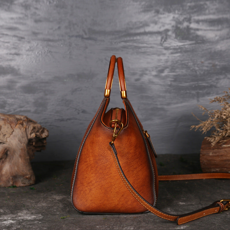 Sarah Express Embossed Leather Totem Messenger Handbag