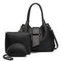 Sarah Express Three-Piece Structured Crossbody Handbag Set Black