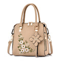 Sarah Express Floral Embroidered Structured Messenger Bag Khaki