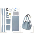 Sarah Express Structured Leather Bucket Bag Handbag Blue