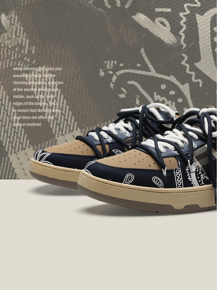 Sarah Express Men's Paisley Print Platform Sneakers