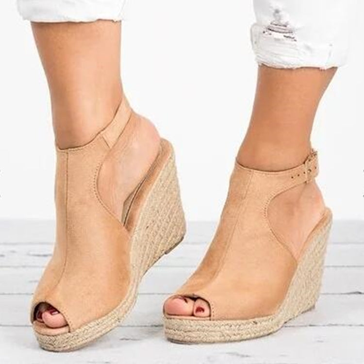 Sarah Express Peep Toe Wedge Platform Spartan Sandals