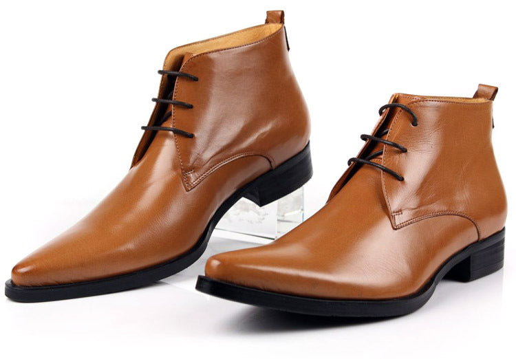 Sarah Express Men's Pointed Toe Lace Up Boots