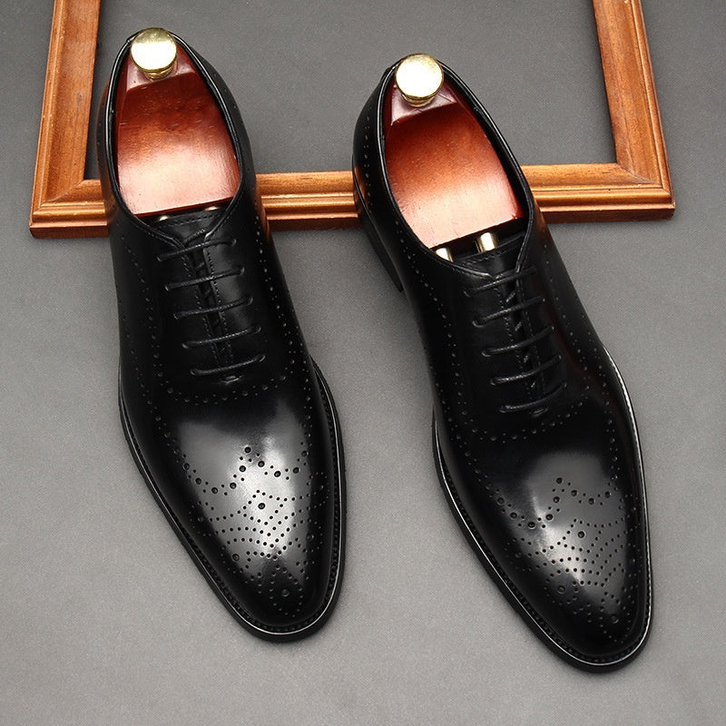 Sarah Express Men's Pointed Toe Formal Lace-Up Shoes