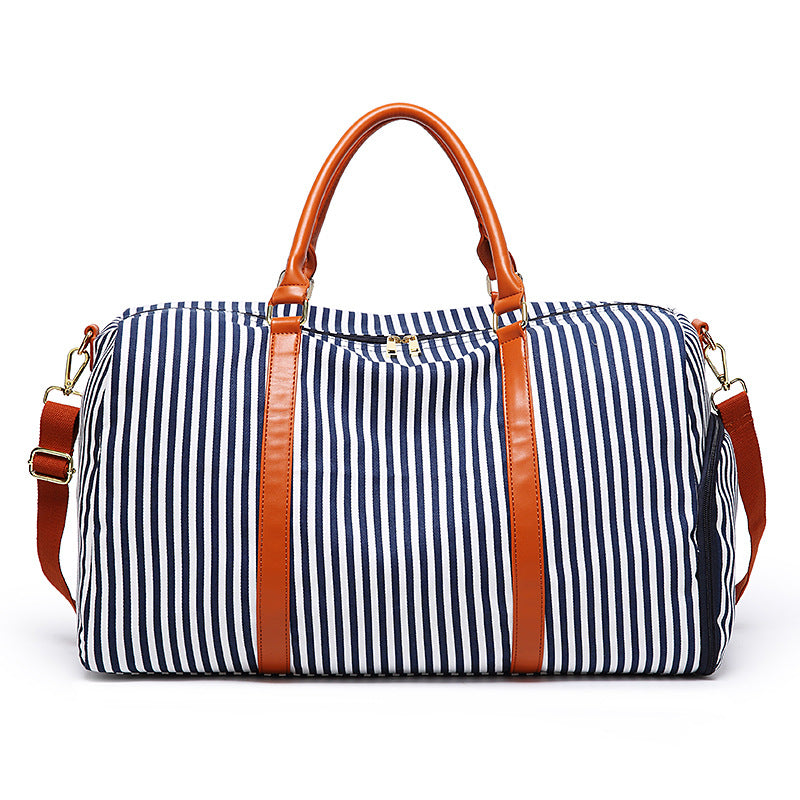 Sarah Express Striped Canvas Travel Duffel Bag Stripes