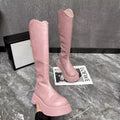 Sarah Express Chunky Sole Over the Knee Boots Pink