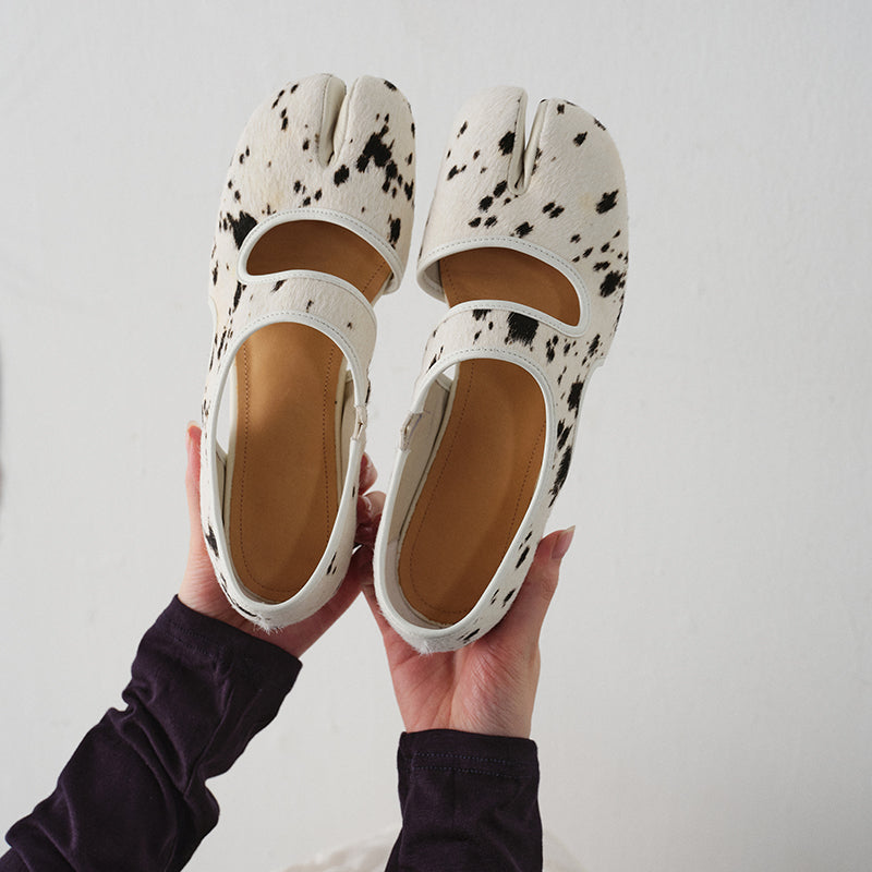 Sarah Express Pony Hair Split-Toe Mary Jane Flats
