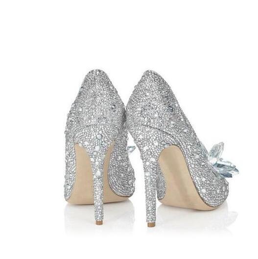 Sarah Express Crystal Embellished Pointed Toe High Heels 6