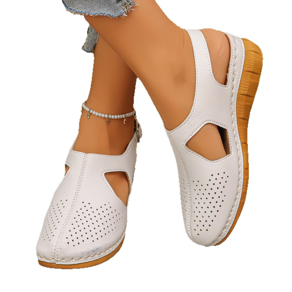 Sarah Express Women's Platform Buckle Slip-On Slides