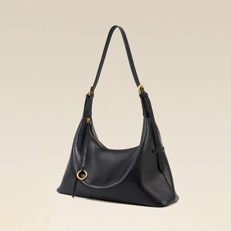Sarah Express Structured Full-Grain Leather Shoulder Bag