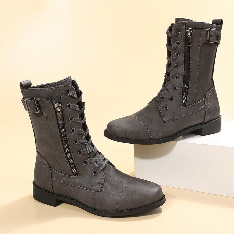 Sarah Express Lace-Up Western Martin Boots