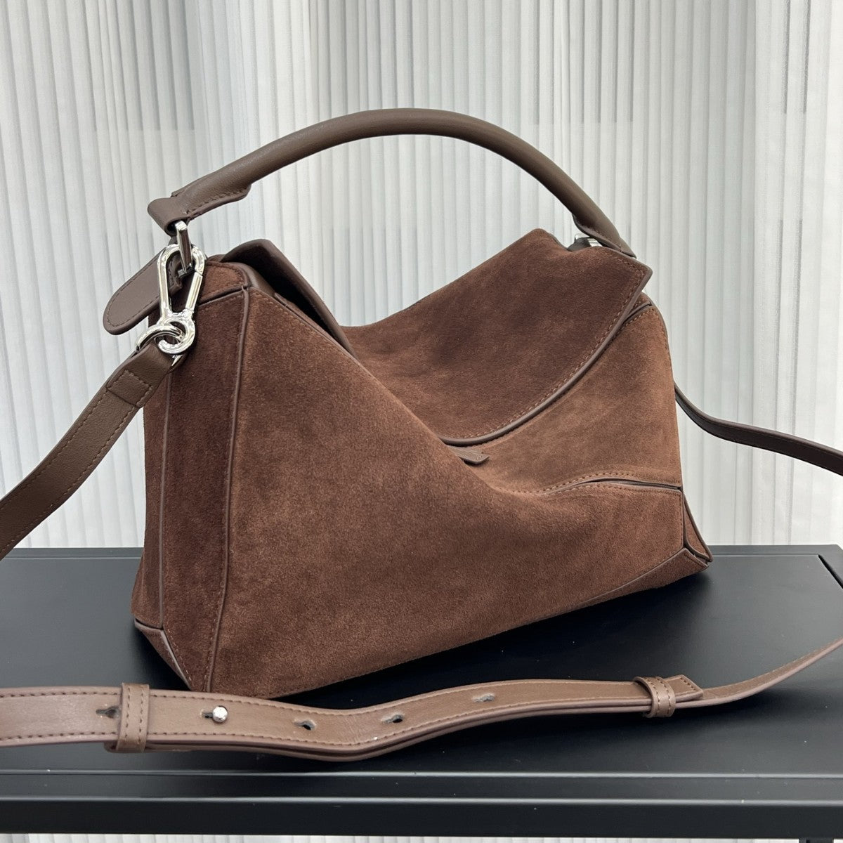 Sarah Express Quilted Patchwork Suede Leather Tote Bag