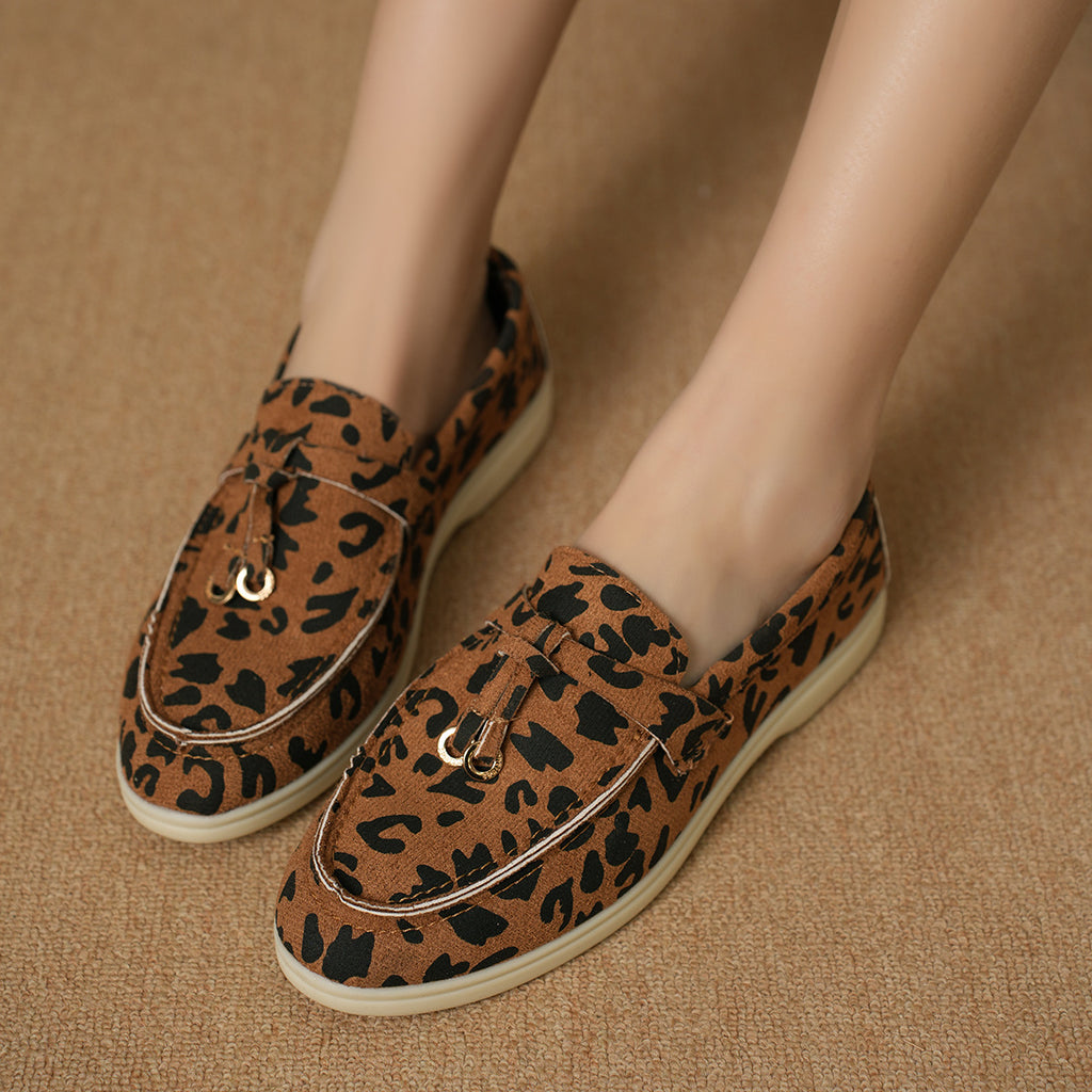 Sarah Express Leopard Print Casual Slip-on Pumps Yellow Leopard Print