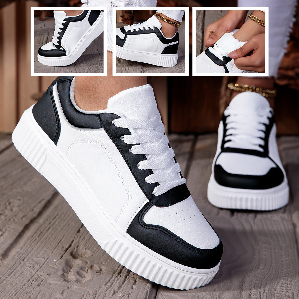 Sarah Express Unisex Lightweight Athletic Running Sneakers Panda Color