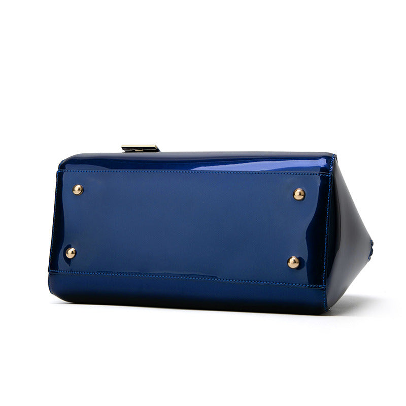 Sarah Express Structured Patent Leather Crossbody Handbag