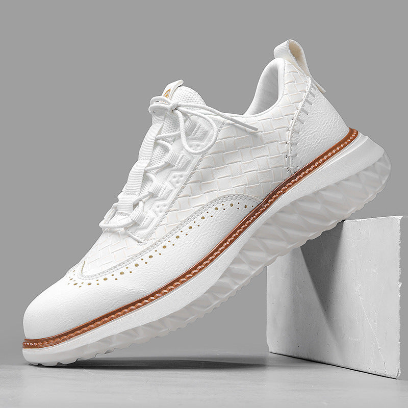 Sarah Express Men's Breathable Woven Texture Casual Sneakers