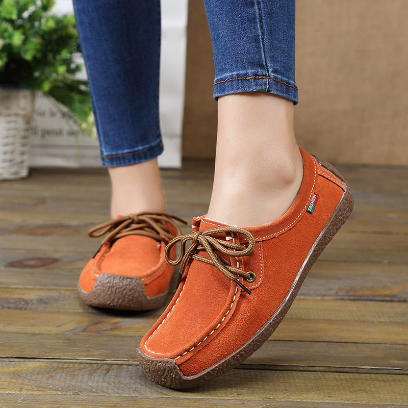Sarah Express Women's Suede Platform Slip-On Flats