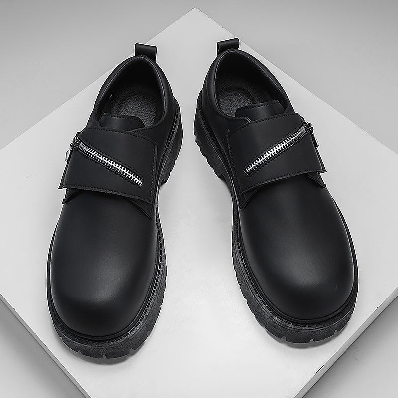 Sarah Express Men's Casual Platform Zipper Shoes D19 Black