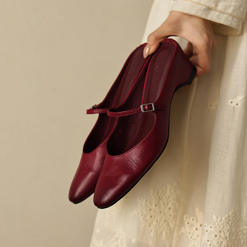 Sarah Express Full Grain Leather Mary Jane Mules