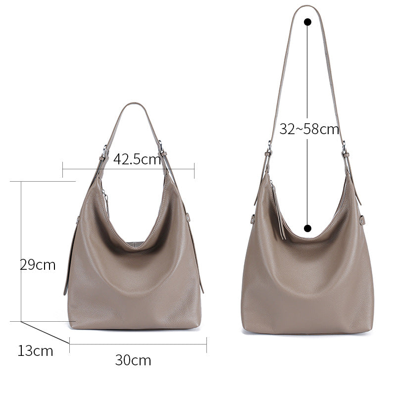 Sarah Express Genuine Leather Bucket Shoulder Bag