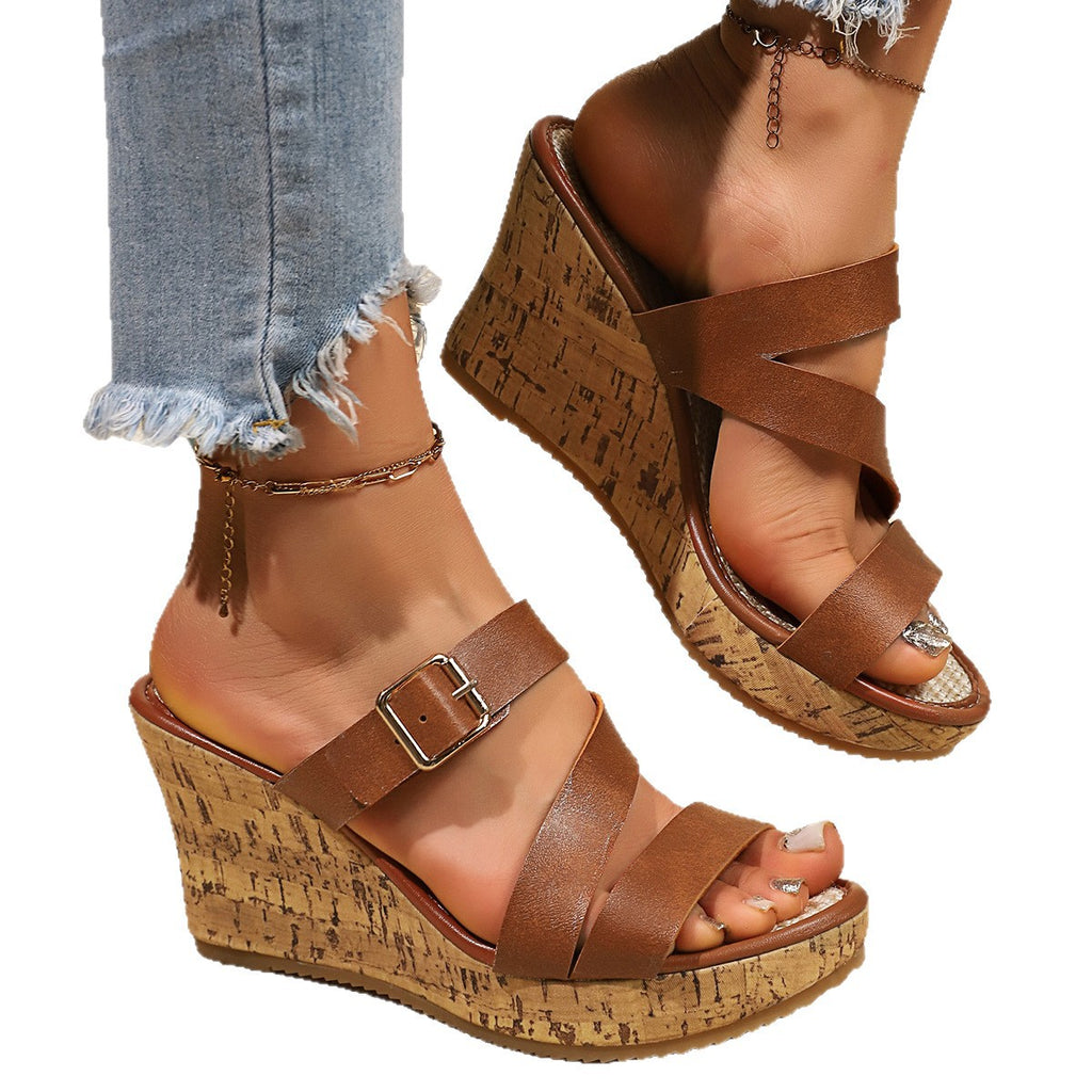 Sarah Express Open-Toe Wedge Sandals Plus Size