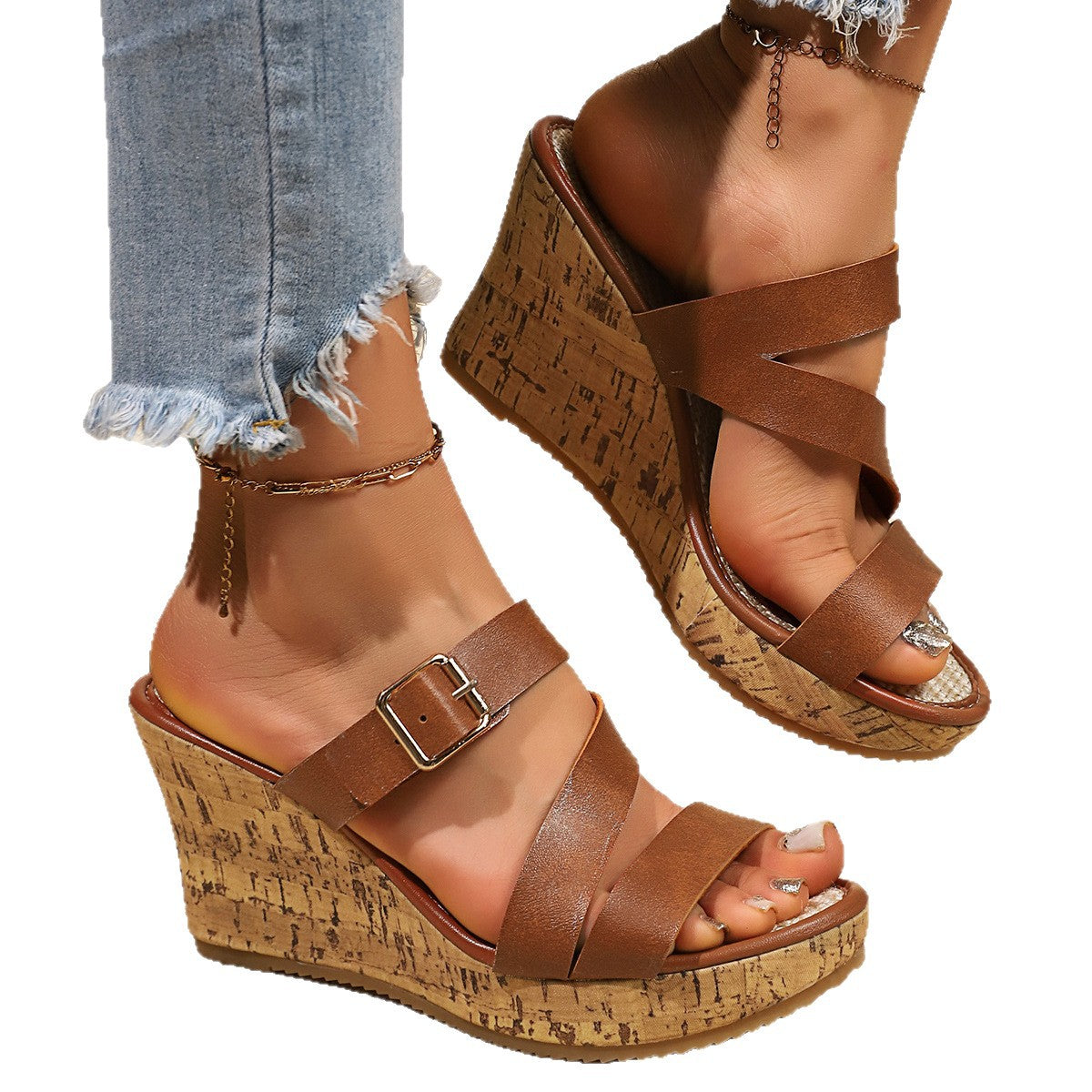 Sarah Express Open-Toe Wedge Sandals Plus Size