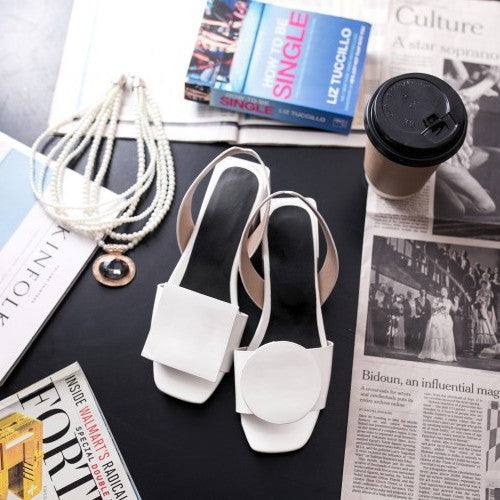 Sarah Express Decorative Platform Sandals with Chunky Heel