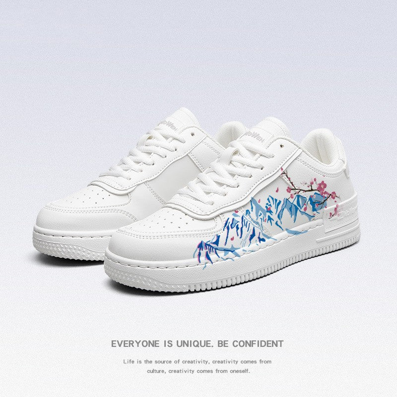 Sarah Express Floral Mountain Print Casual Sneakers