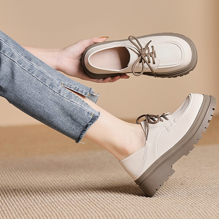 Sarah Express Lace Up Thick Heel Oxford Shoes