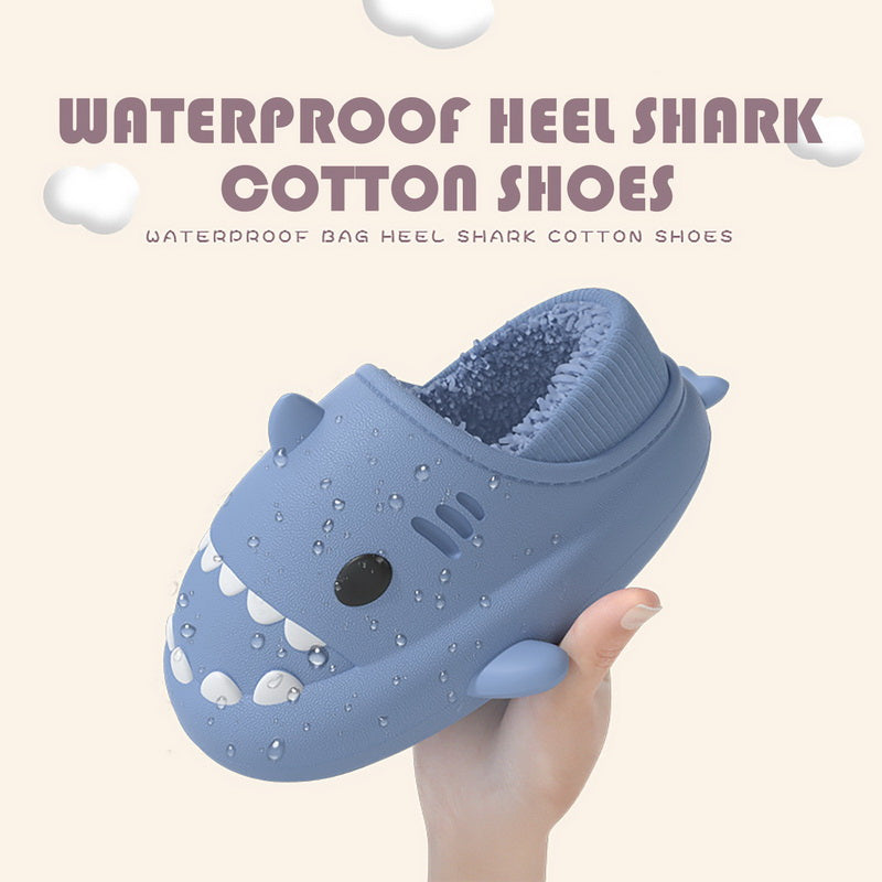 Sarah Express Waterproof Gradient Shark Cotton Slippers