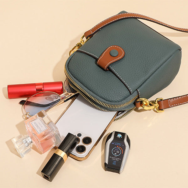 Sarah Express Lychee Pattern Small Leather Crossbody Bag